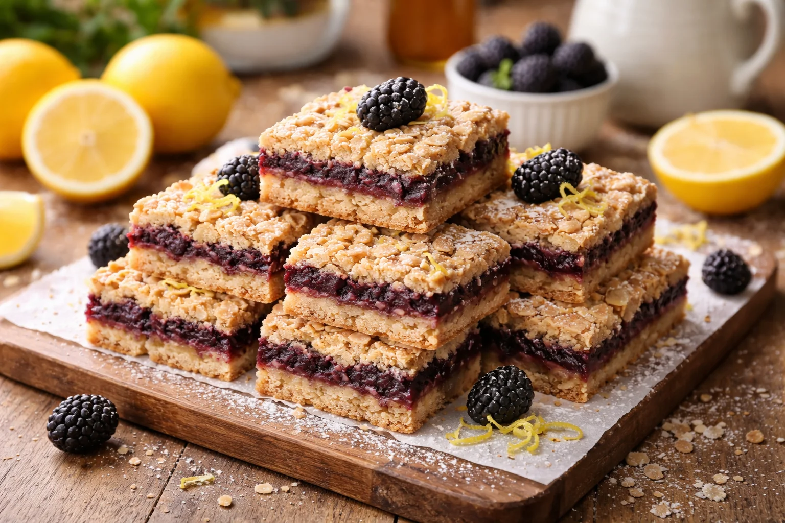 Delicious Small-Batch Blackberry Lemon Oat Bars to Savor