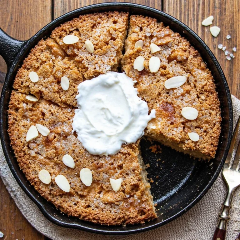 Gluten-Free Lemon Almond Skillet Cake with fresh lemon zest and almond flour