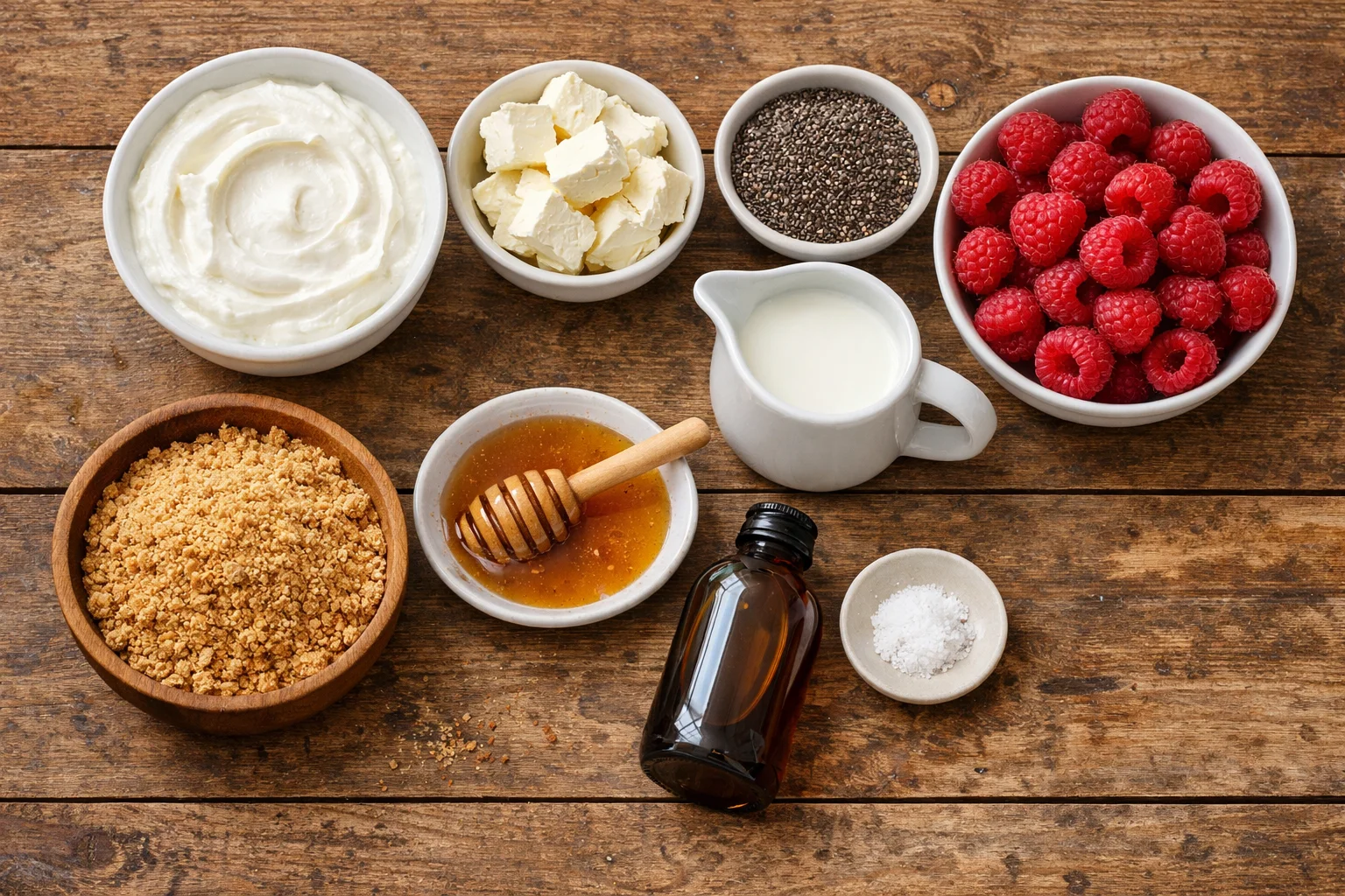 Healthy Raspberry Chia Cheesecake Jars