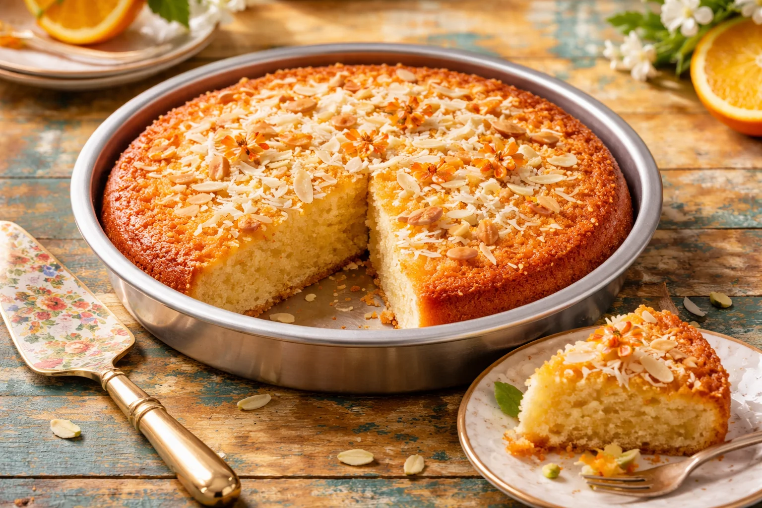 Deliciously Light Mini Orange Blossom Semolina Cake Treats