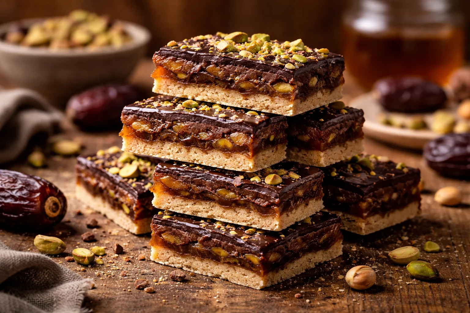 Healthy Pistachio Date Snack Bars