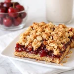 Flourless Cherry Almond Breakfast Squares, gluten-free and vegan breakfast treat.