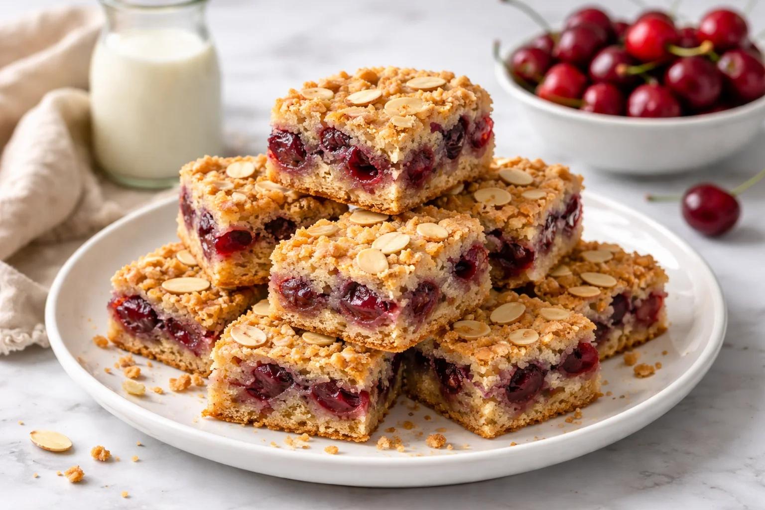 Flourless Cherry Almond Breakfast Squares