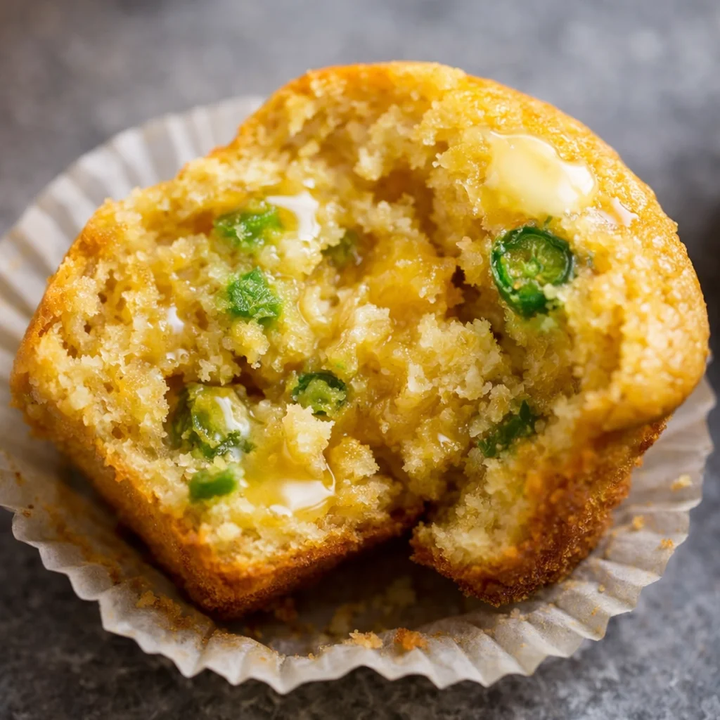 Fluffy Small-Batch Hot Honey Cornbread Muffins with a golden crust