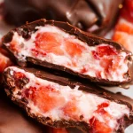 No-Sugar Chocolate Strawberry Yogurt Bites - a healthy frozen treat with Greek yogurt.