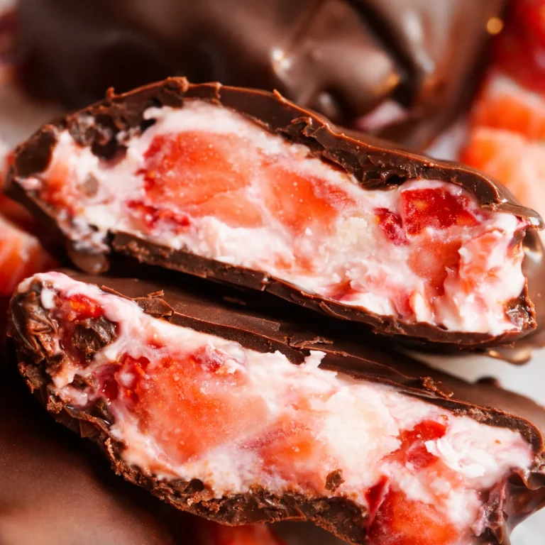 No-Sugar Chocolate Strawberry Yogurt Bites - a healthy frozen treat with Greek yogurt.