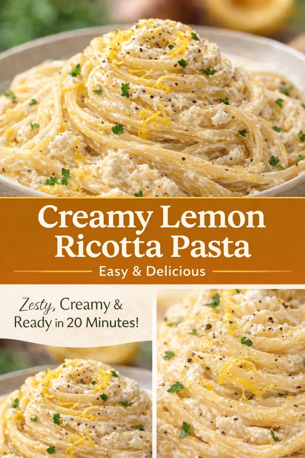 Italian Lemon Ricotta Pasta for Two