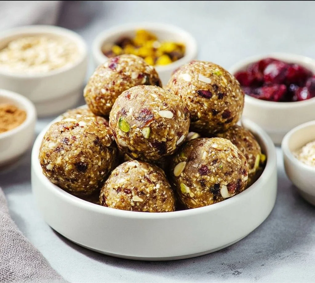 Delicious homemade nut energy bites for a healthy snack option