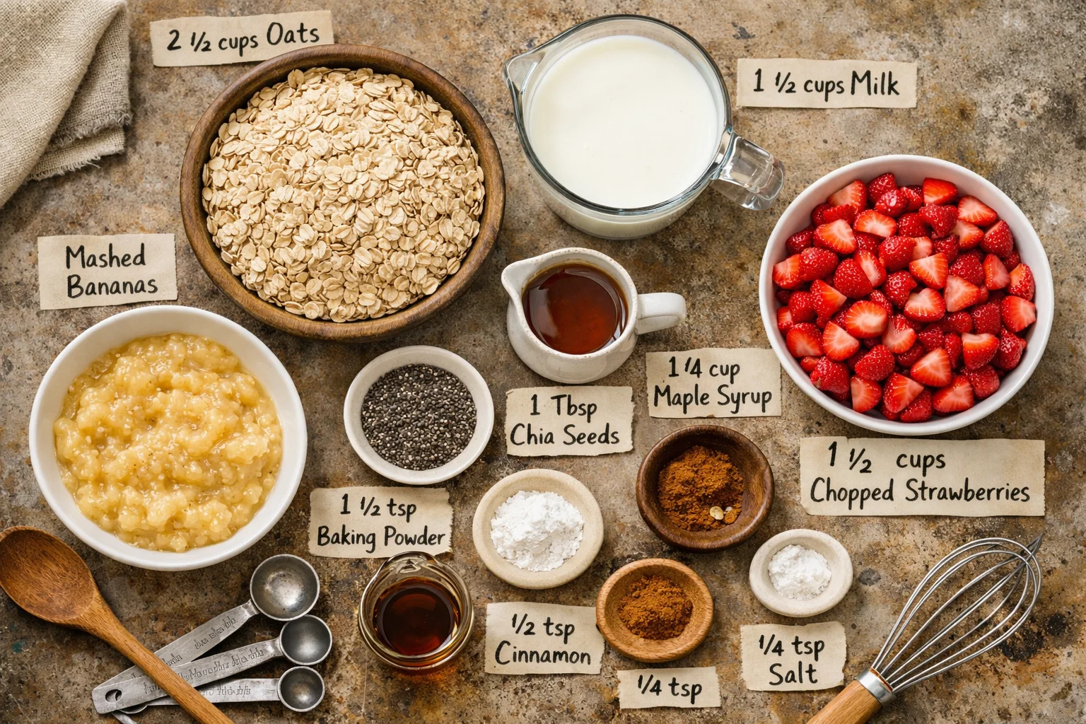 Sweet and Simple Flourless Strawberry Oat Breakfast Cake Recipe