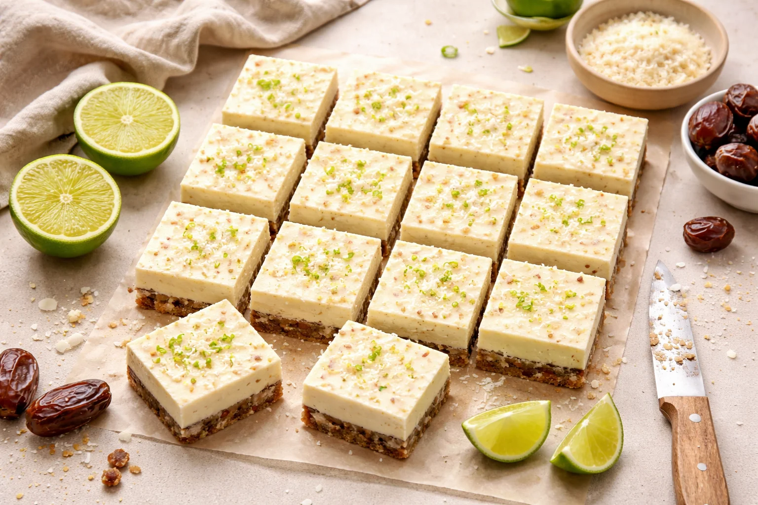 Sweet No-Bake Coconut Lime Date Bars Everyone Will Love