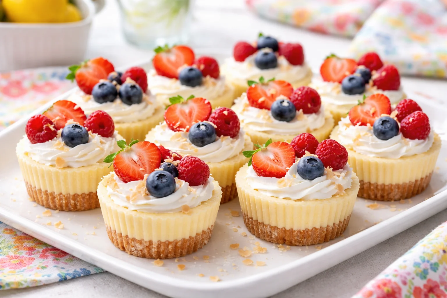 Lemon Coconut Protein Cheesecake Cups
