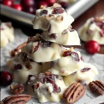 White chocolate cranberry pecan clusters dessert