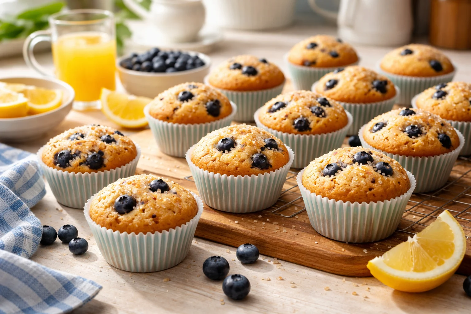 Healthy Lemon Blueberry Snack Muffins