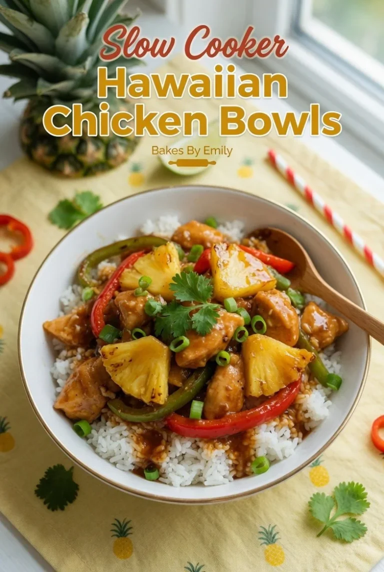 Slow cooker Hawaiian chicken with tropical flavors cooked to perfection.