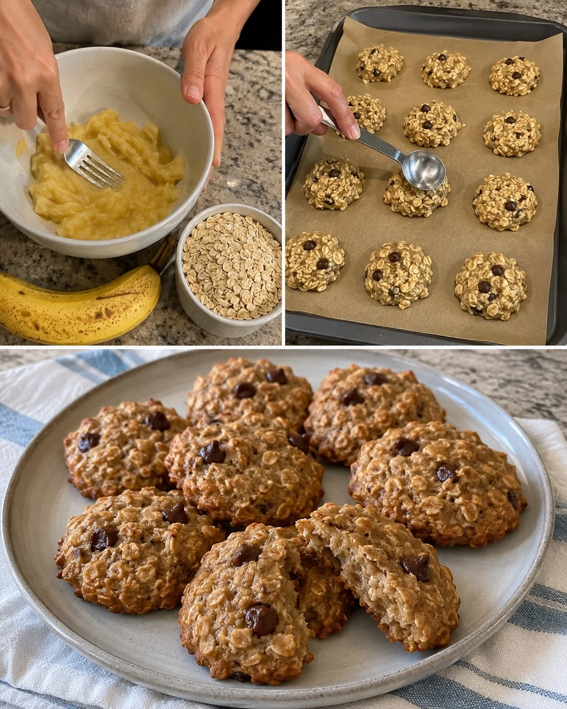 2-Ingredient Banana Oat Breakfast Cookies on a plate