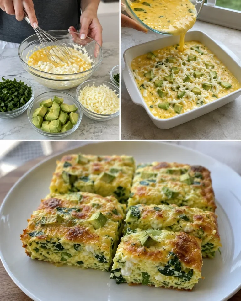 Delicious Avocado Egg Bake with cottage cheese for a healthy breakfast
