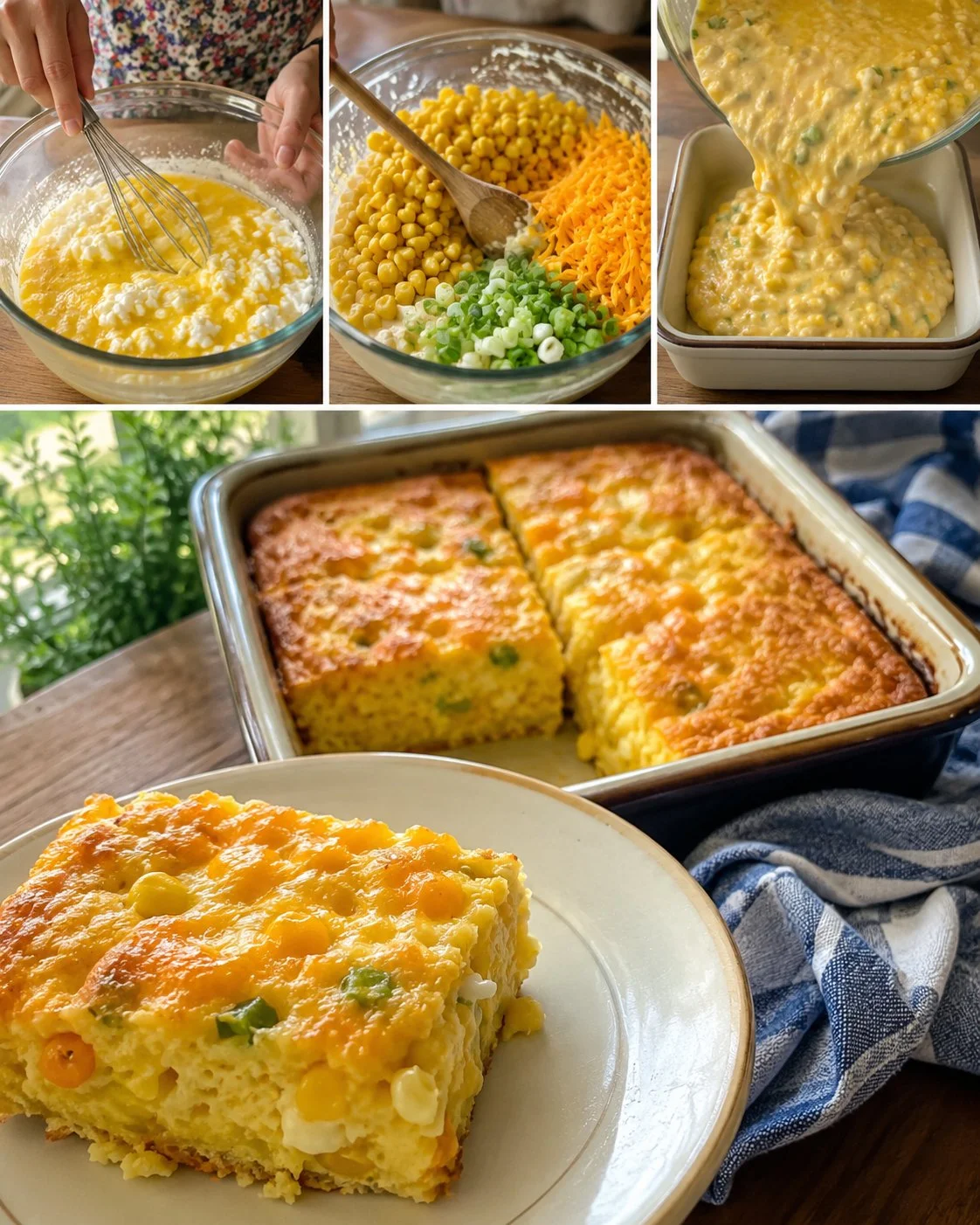 Delicious sweet corn egg squares made with cheddar cheese and five simple ingredients.