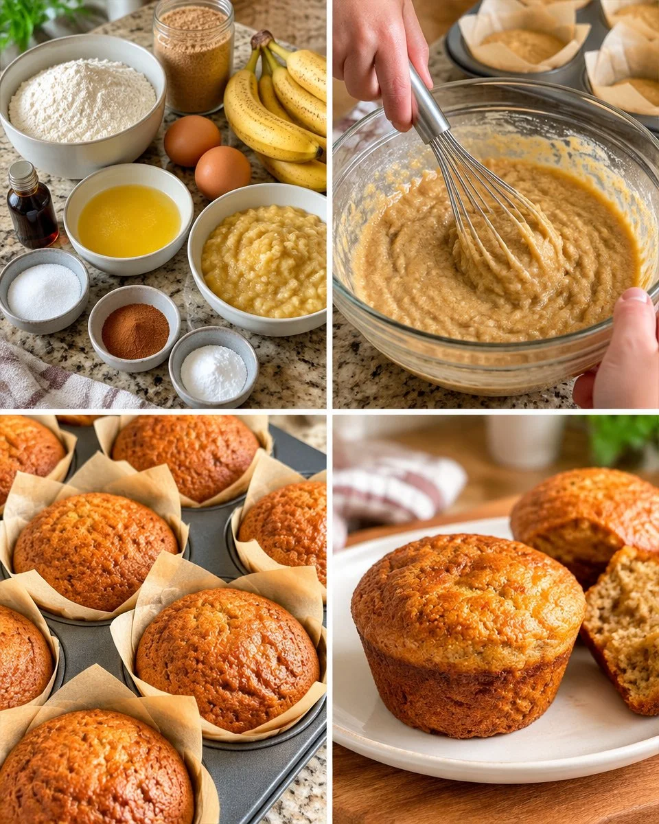 Flourless oatmeal banana muffins, sugar-free and healthy snack option