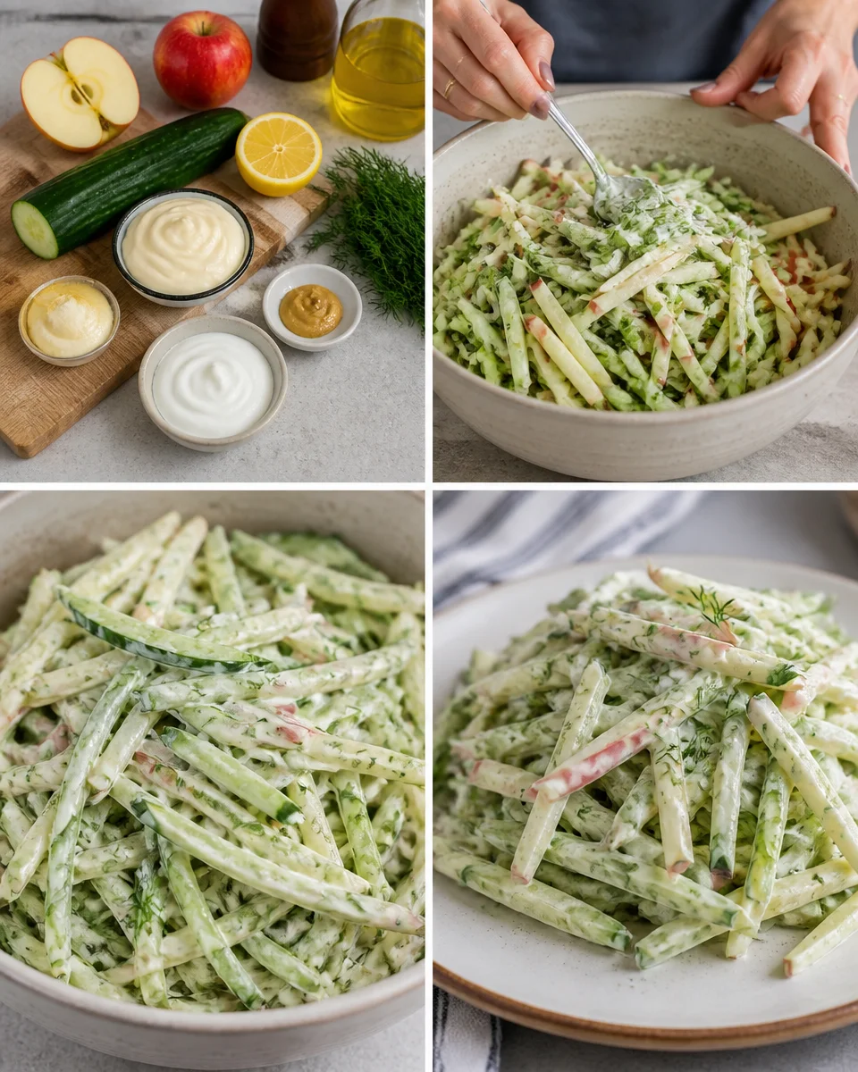Refreshing Cucumber Slaw with crunchy cucumbers and sweet apples