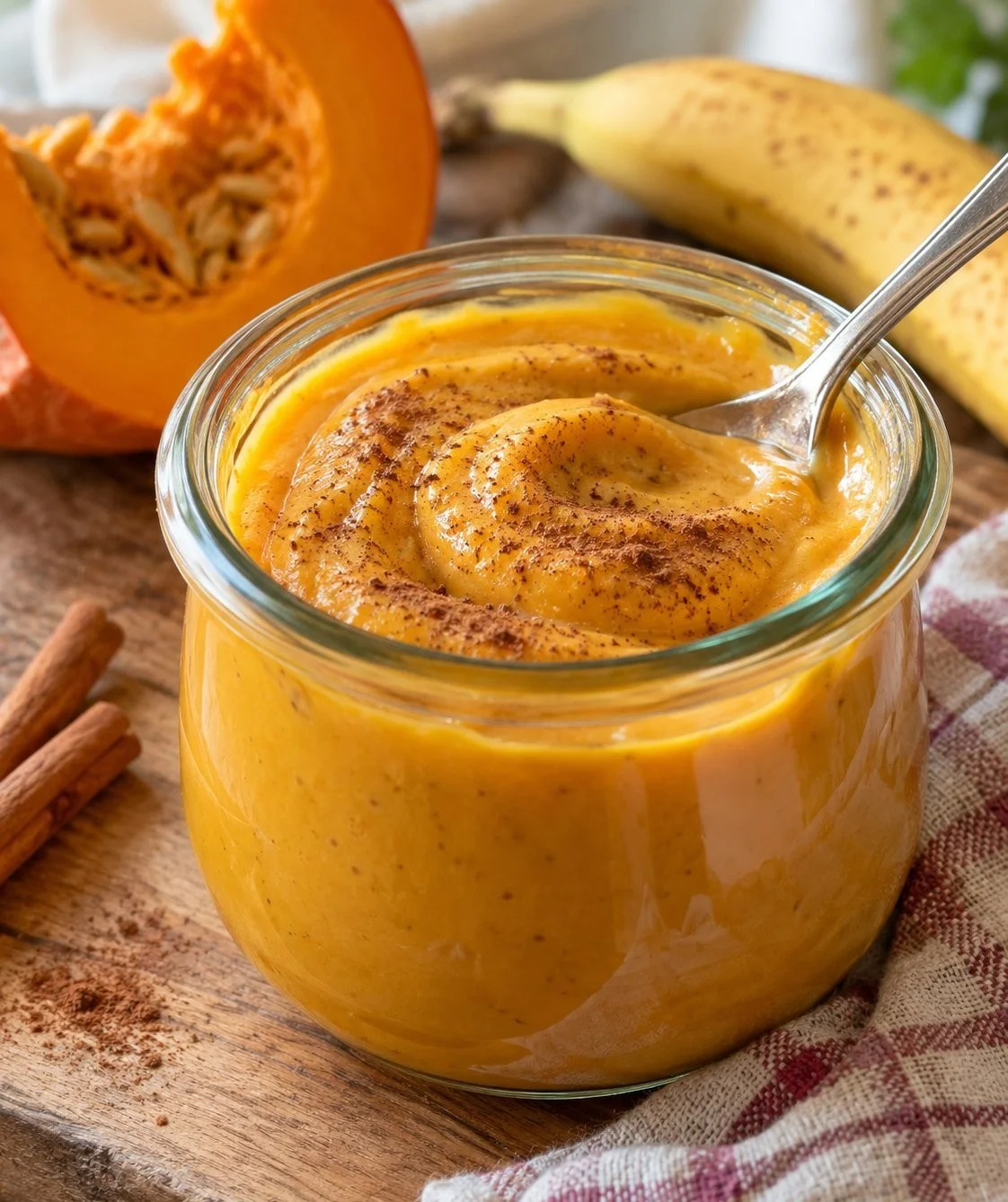 Delicious sugar-free creamy pumpkin pudding served in a bowl