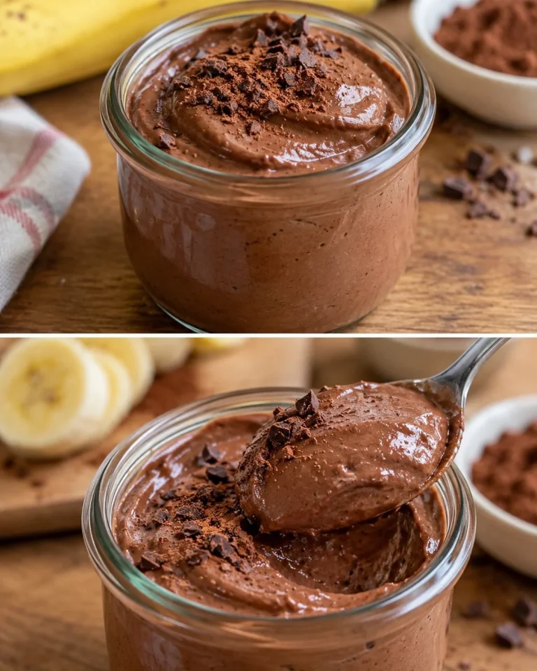 Delicious Yogurt-Chocolate Cream without sugar in a bowl for a healthy dessert